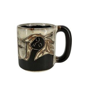 Mara Mexico Oversized Pottery Mug with Lady Faces